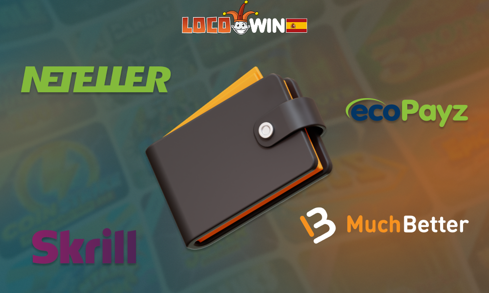 Puede depositar y retirar sus ganancias en Locowin utilizando los monederos electrónicos más populares