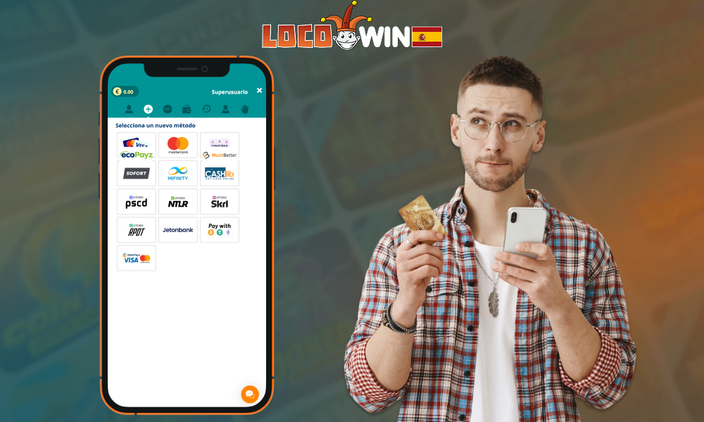 Para comodidad de los usuarios de España, la plataforma Locowin ofrece varias opciones de pago